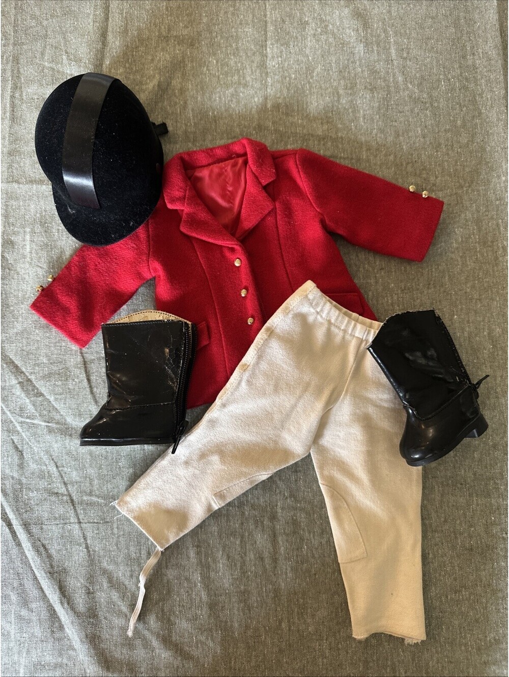 American Girl Doll Equestrian Riding Outfit Retired Red Jacket, Pants, Hat